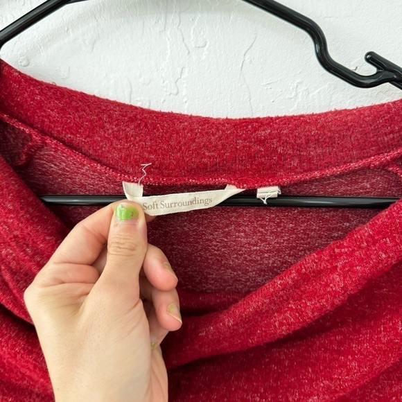 Soft Surroundings Heathered Red Long Sleeve Cecillia Tunic Petite Small - Picture 6 of 11